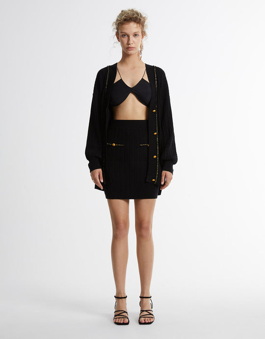 Tweed Mini Knitted Skirt