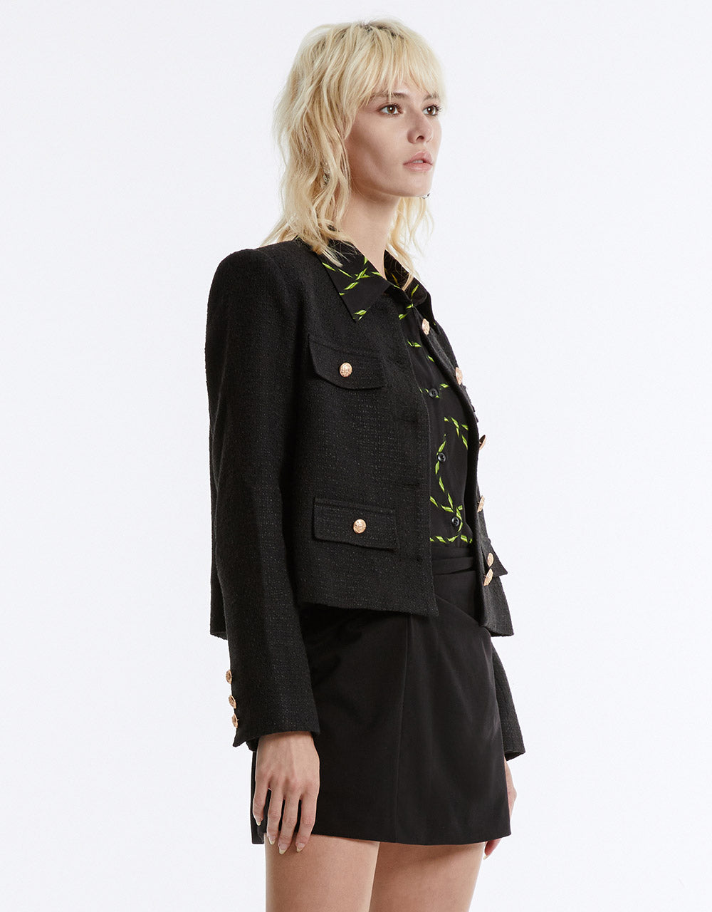 Tweed Button Up Jacket