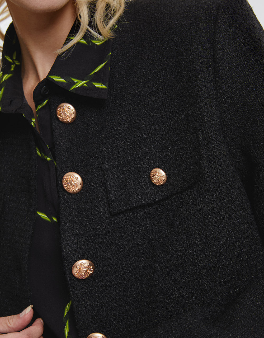 Tweed Button Up Jacket