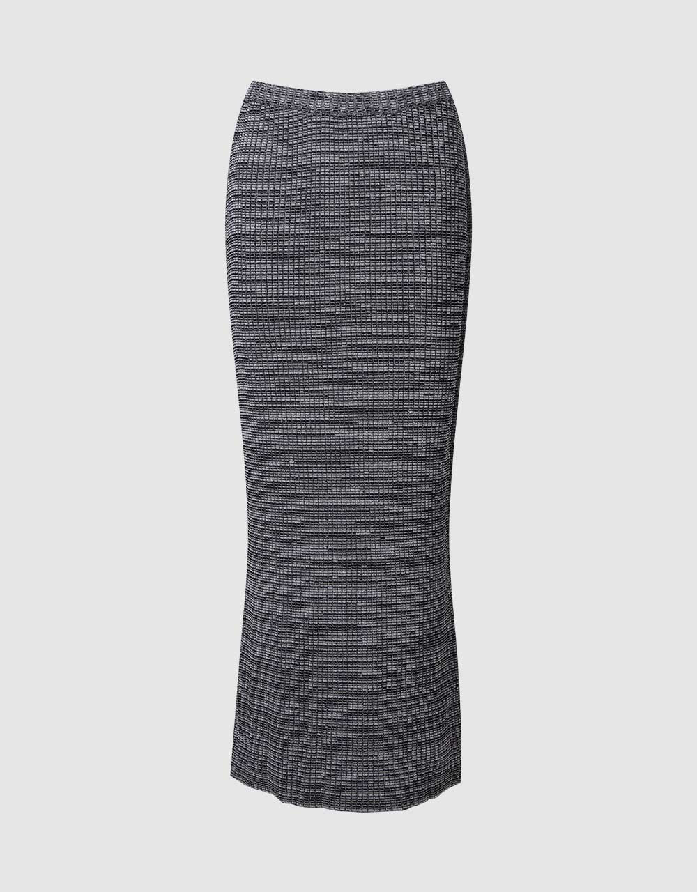 Textured Long Knitted Skirt