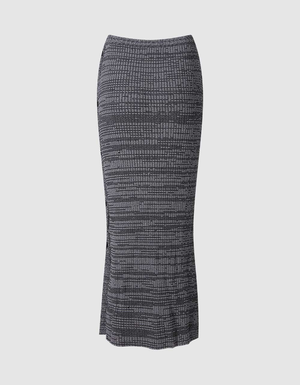 Textured Long Knitted Skirt