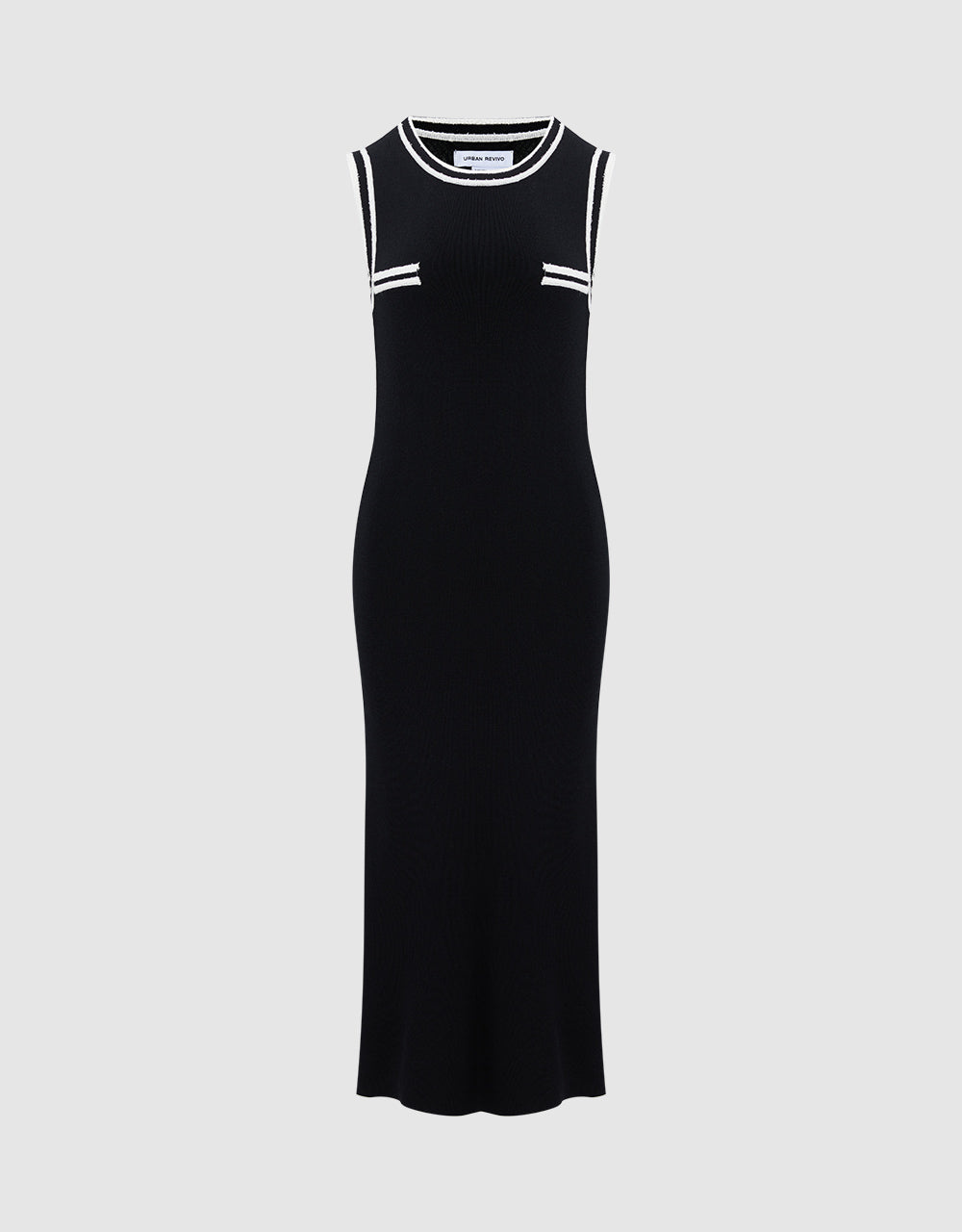 Contrast Trim Knitted Midi Dress