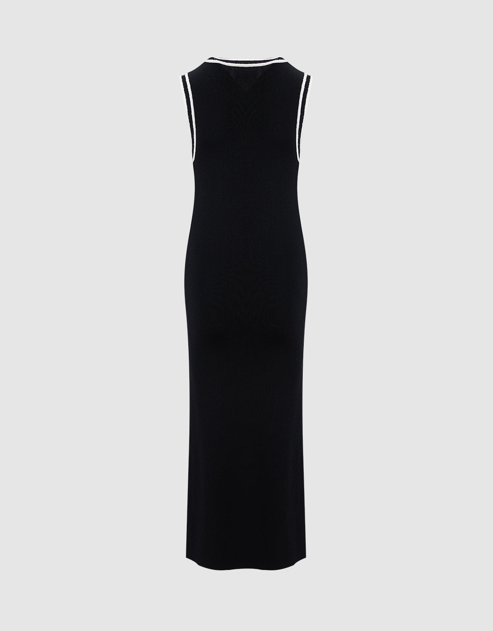 Contrast Trim Knitted Midi Dress