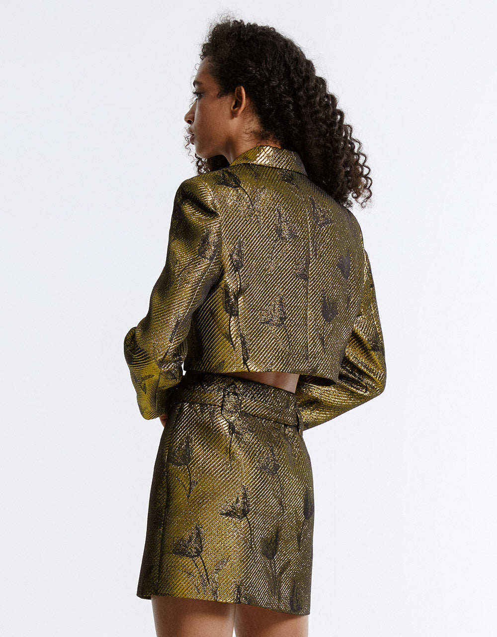 Printed Cropped Blazer