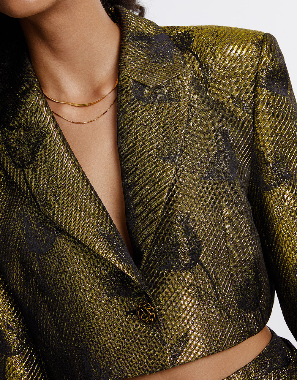 Printed Cropped Blazer