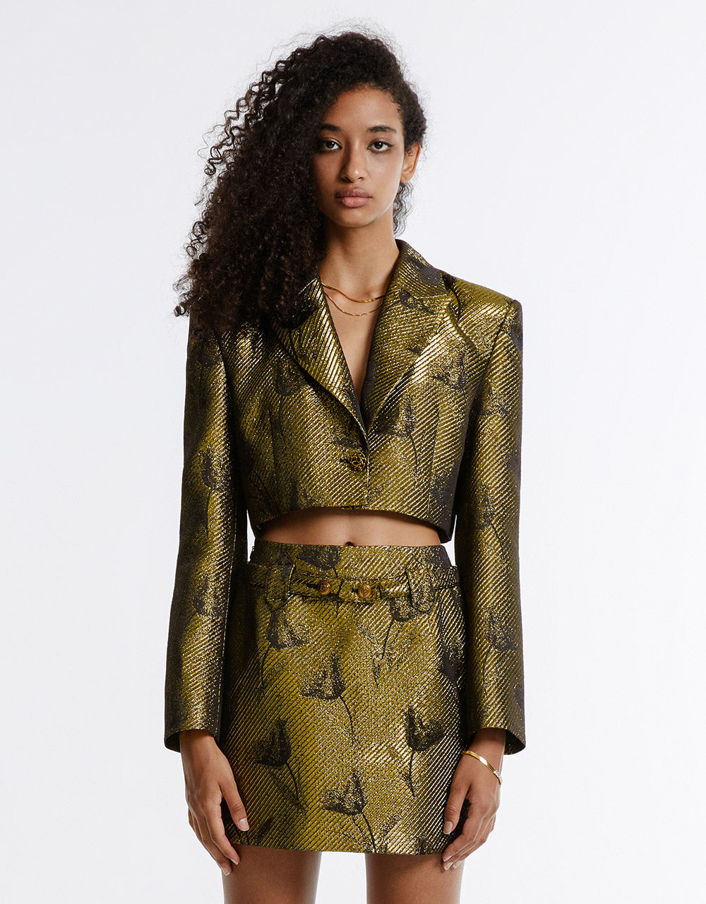 Printed Cropped Blazer