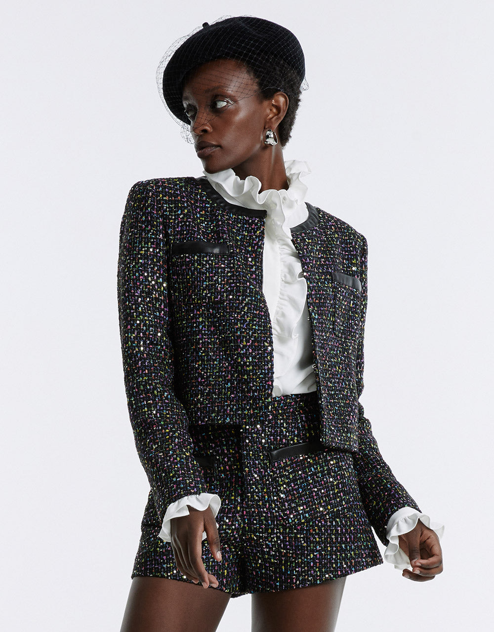 Cropped Tweed Cardigan