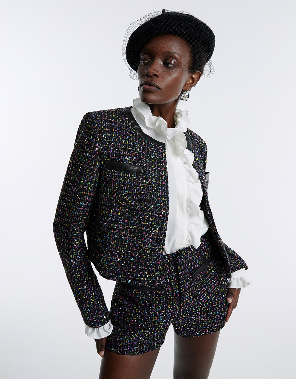 Cropped Tweed Cardigan