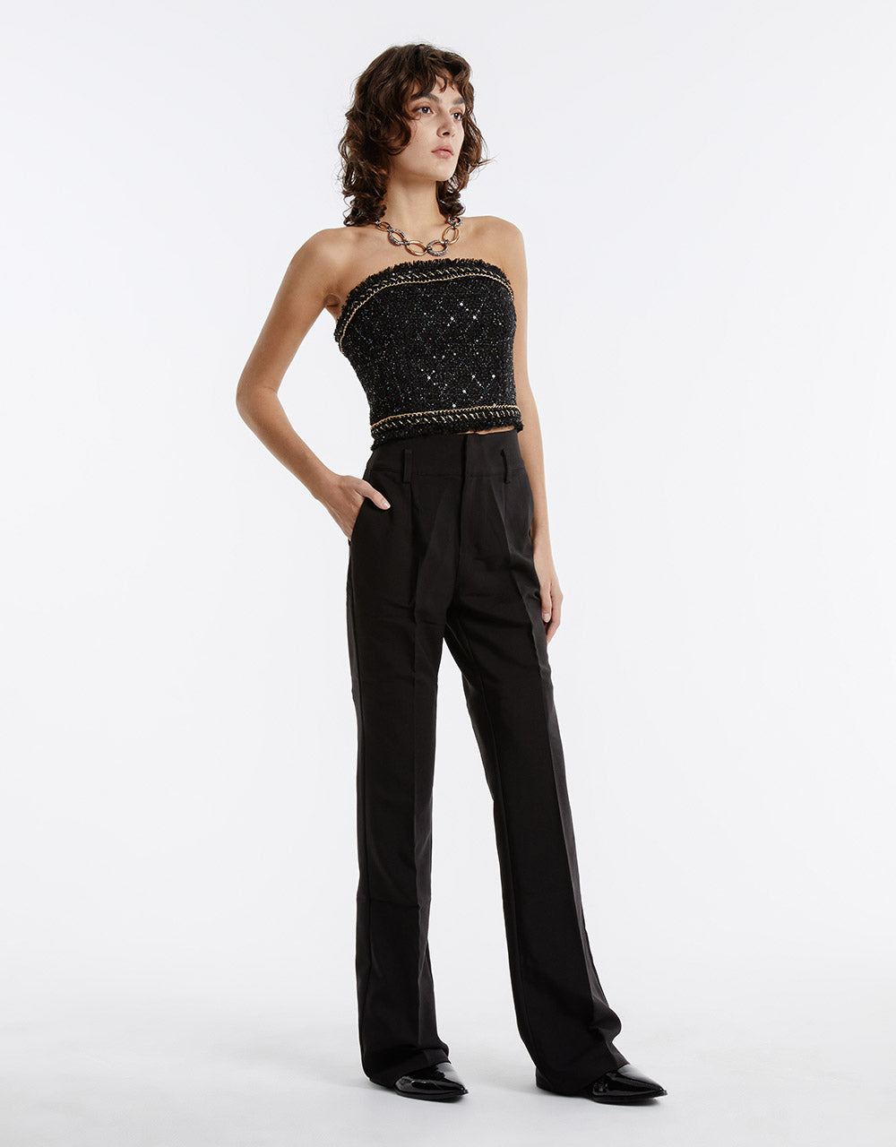 High Waist Straight Pants