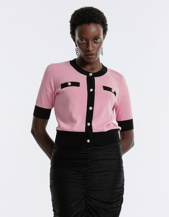 Contrast Trim Cardigan