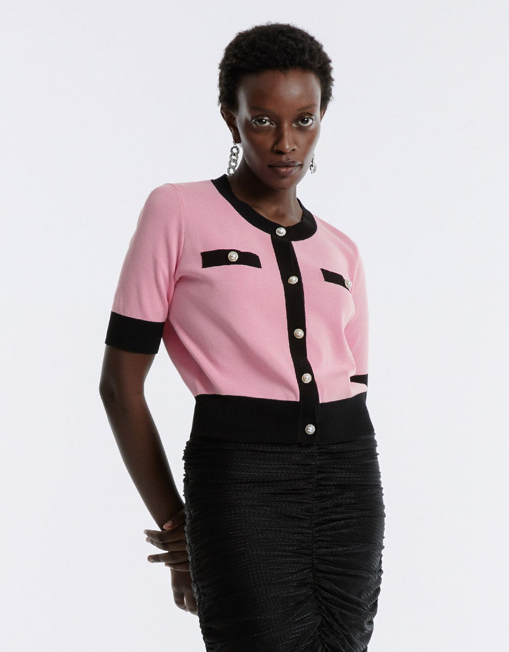 Contrast Trim Cardigan