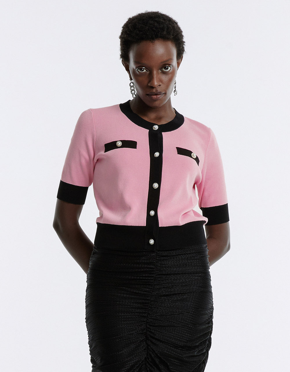 Contrast Trim Cardigan