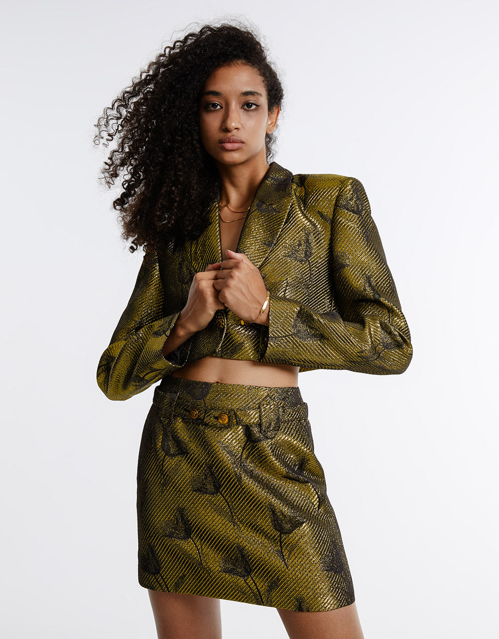 Printed Belted Mini Skirt