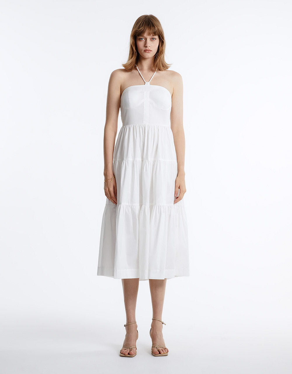 Halter Tiered Midi Dress