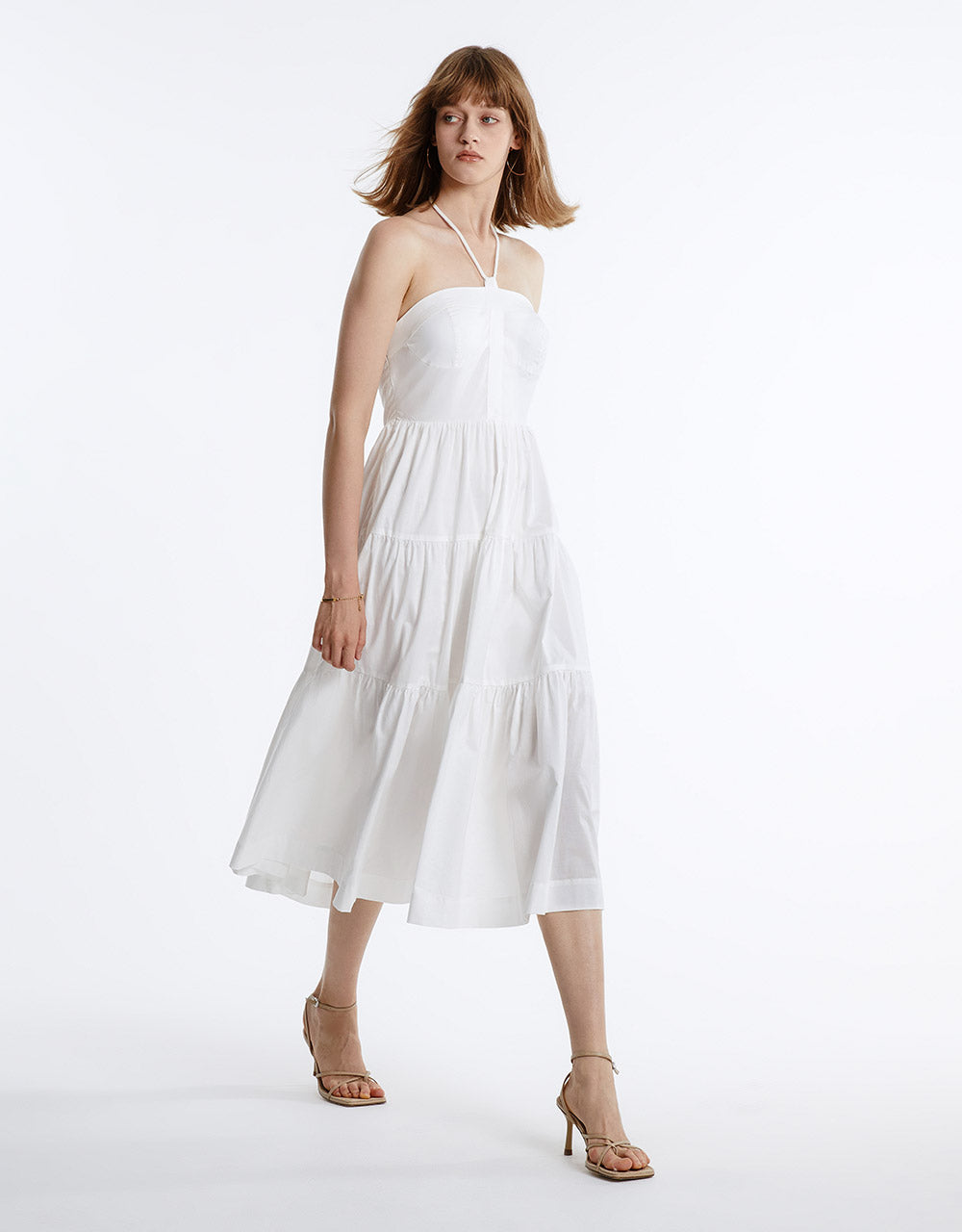 Halter Tiered Midi Dress