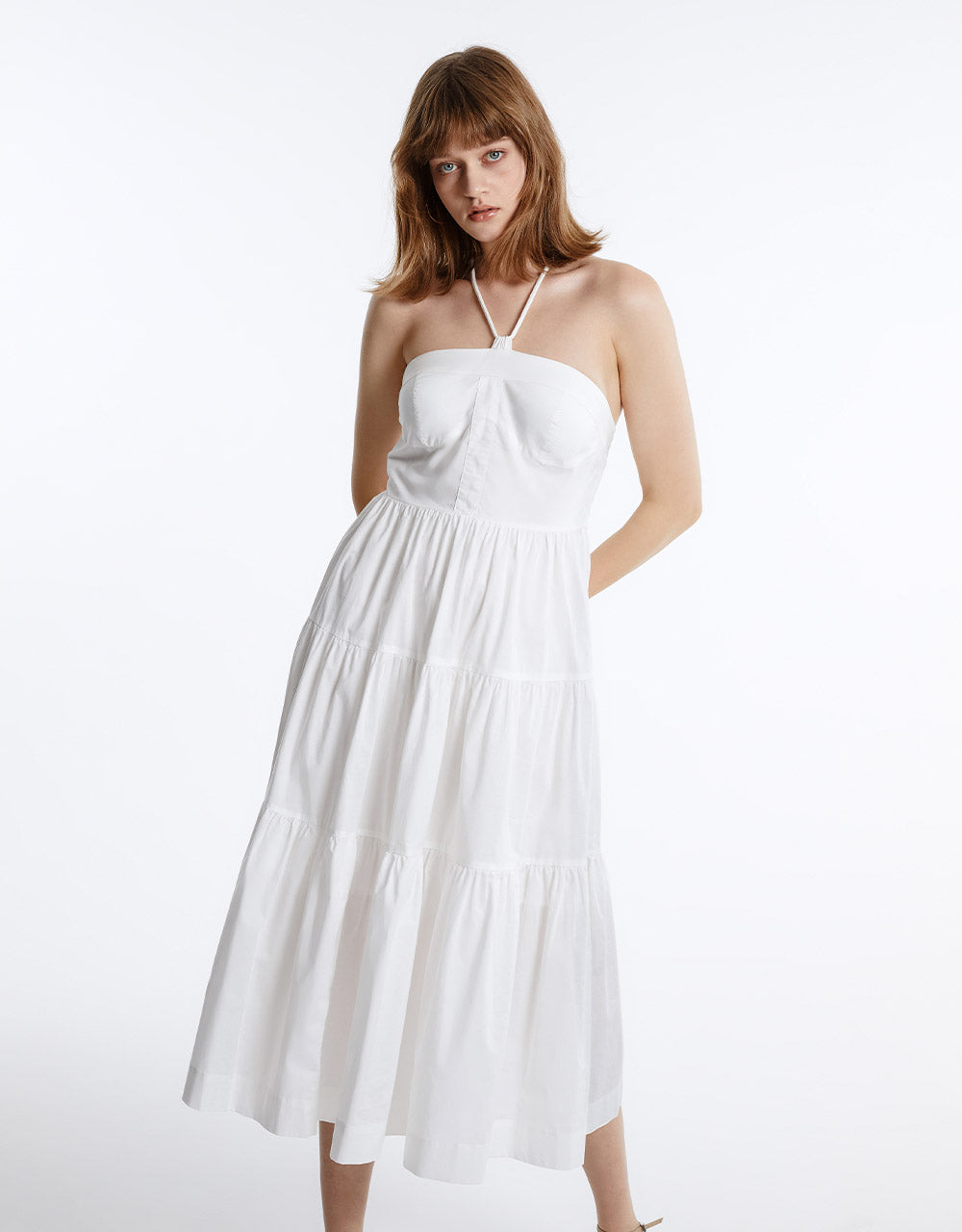 Halter Tiered Midi Dress