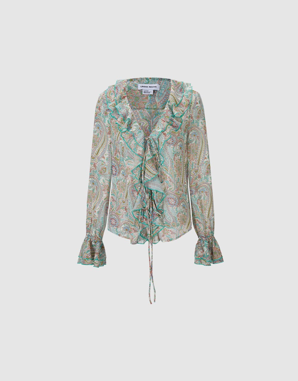 Paisley Print Ruffled Shirt