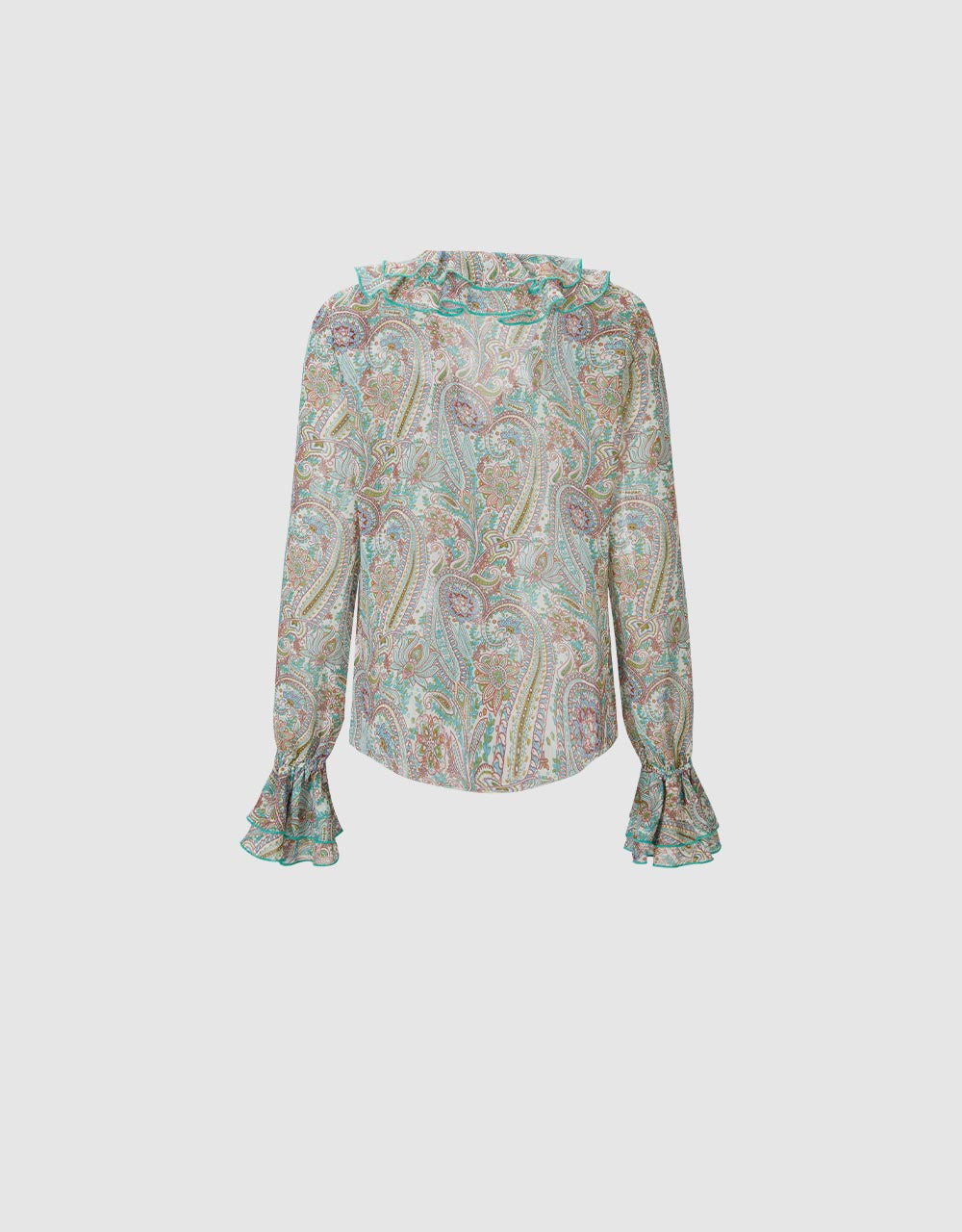 Paisley Print Ruffled Shirt