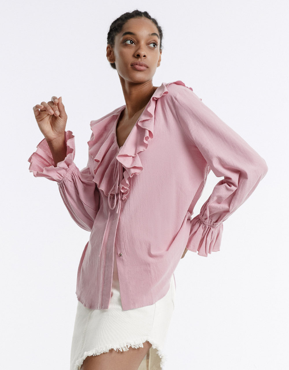 Striped Ruffled Shirt