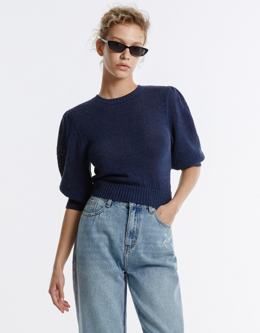 Plain Cropped Sweater