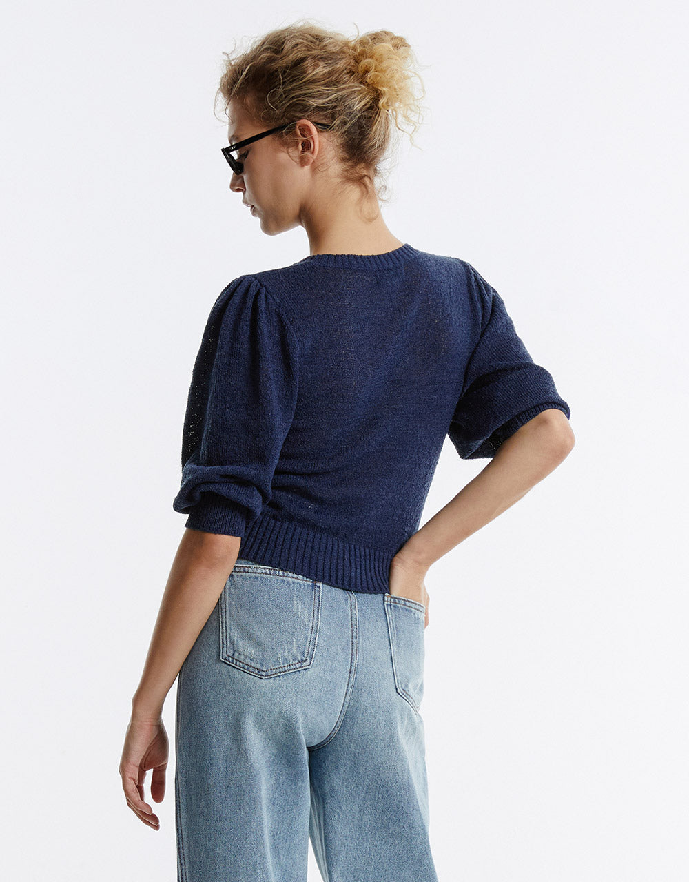Plain Cropped Sweater