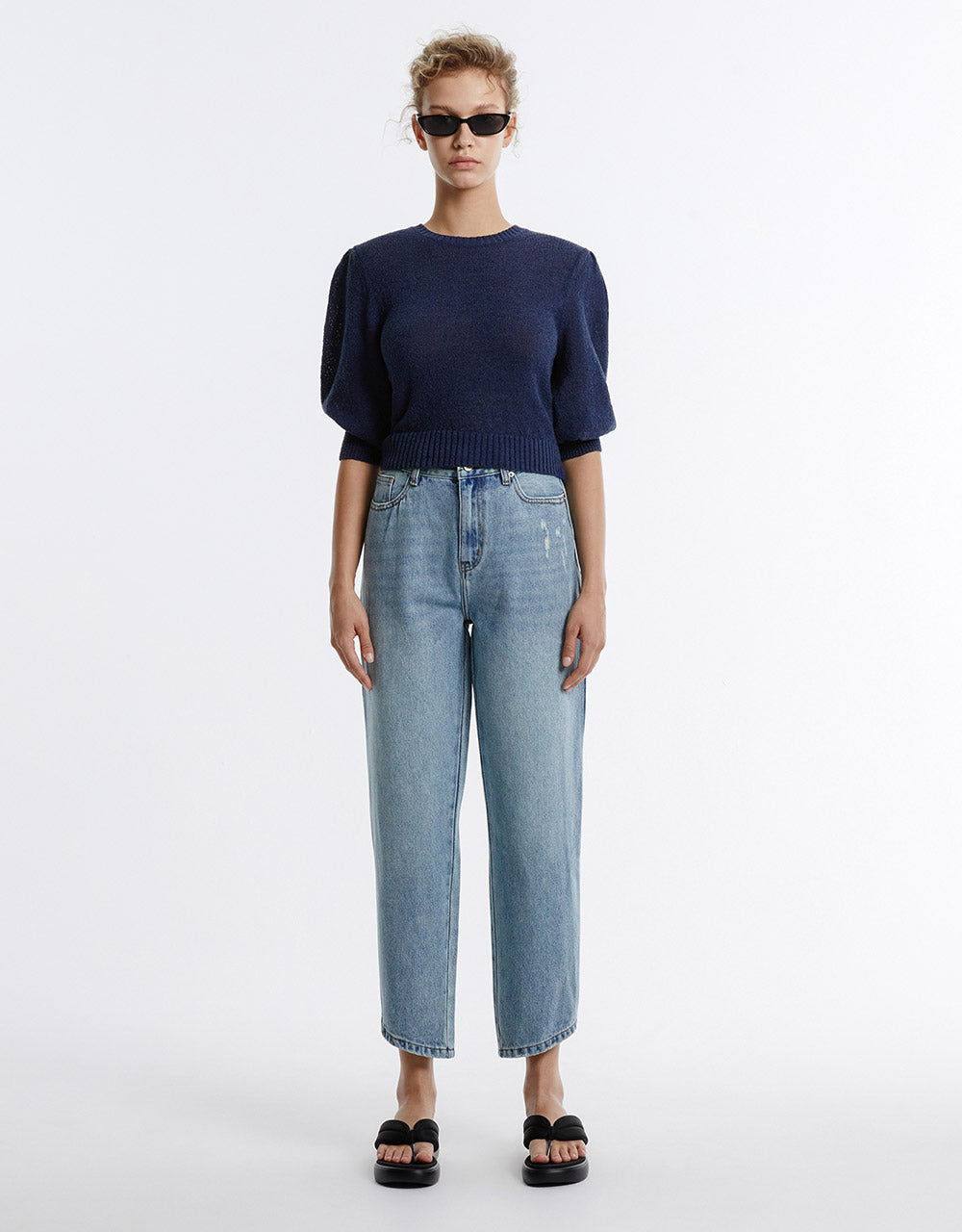 Plain Cropped Sweater
