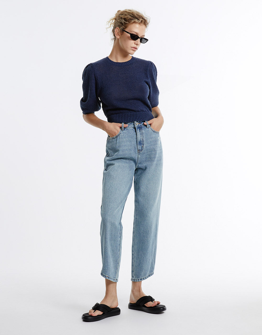 Plain Cropped Sweater