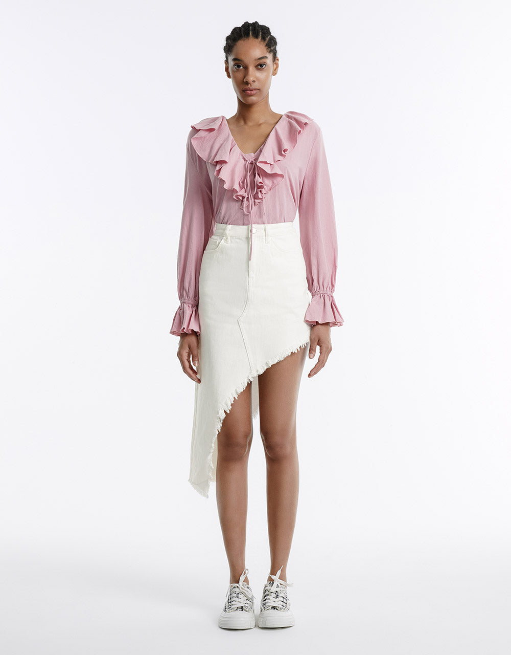 Asymmetrical Denim Skirt