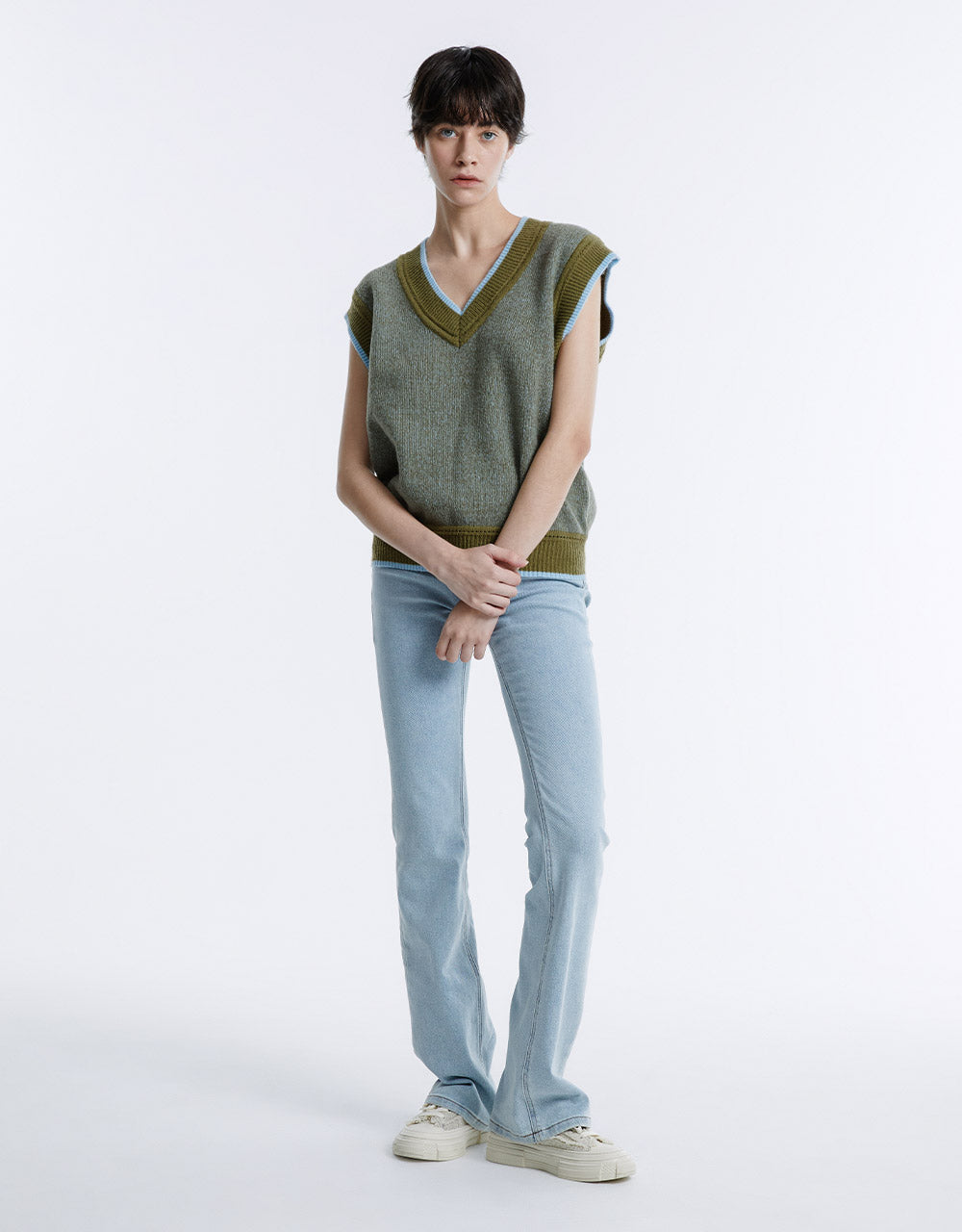 Contrast Color Sweater Vest