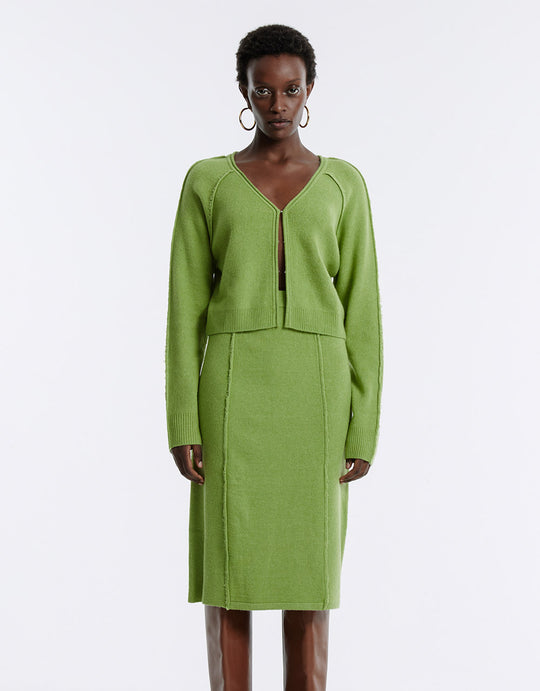 Stitch Detail Knitted Midi Skirt