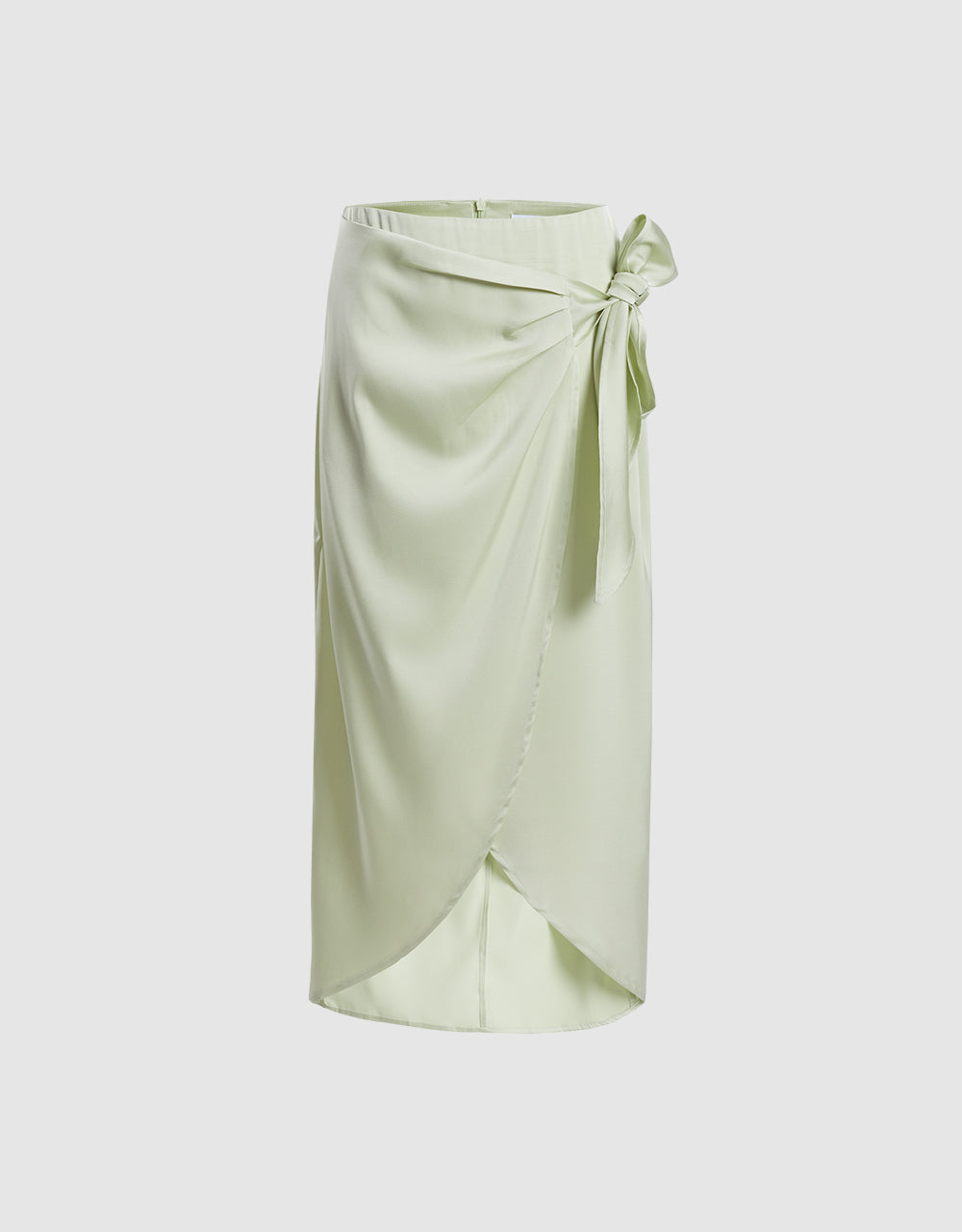Satin Effect Wrapped Skirt
