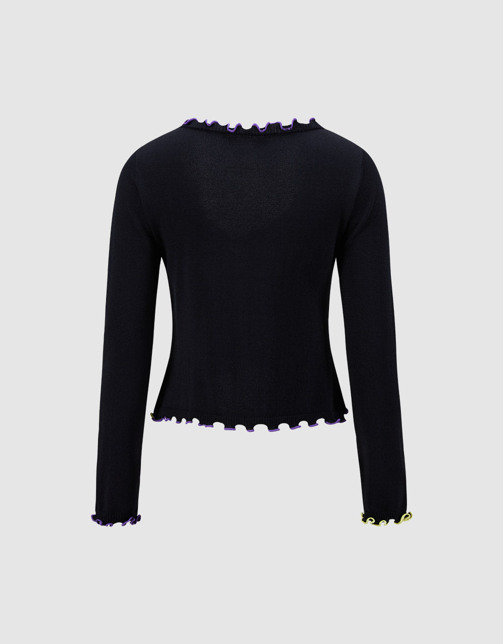 Contrast Color Trim Cardigan
