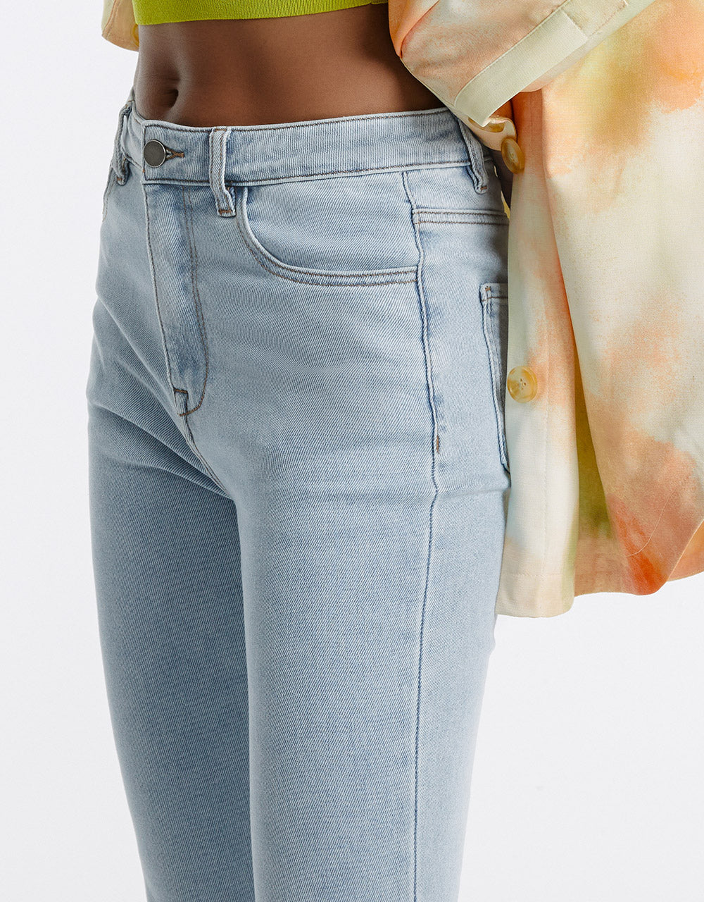 Mid Waist Flare Jeans