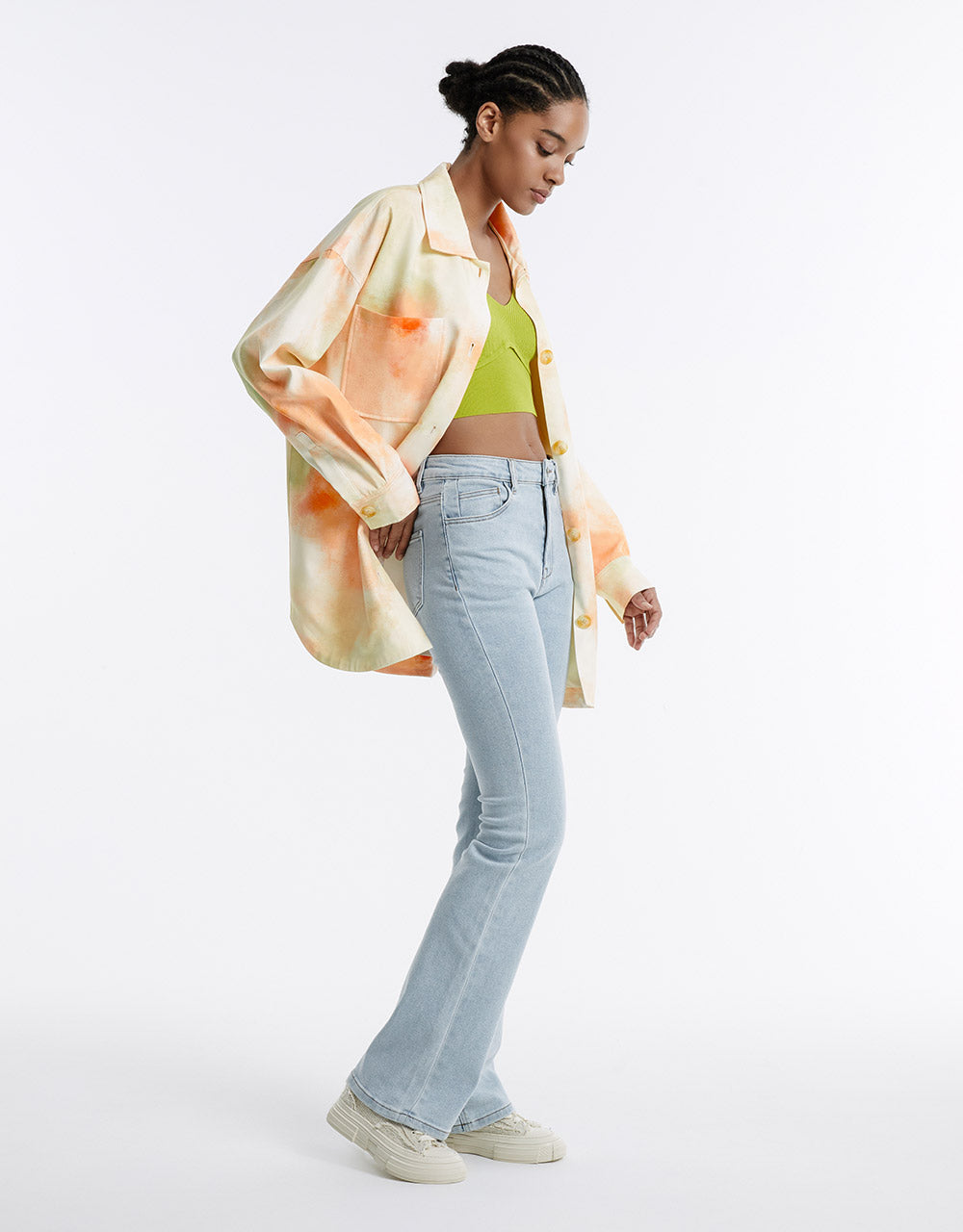 Mid Waist Flare Jeans