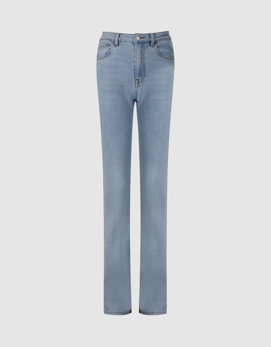 Mid Waist Flare Jeans