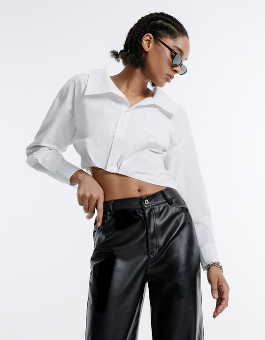 Asymmetrical Cropped Shirt