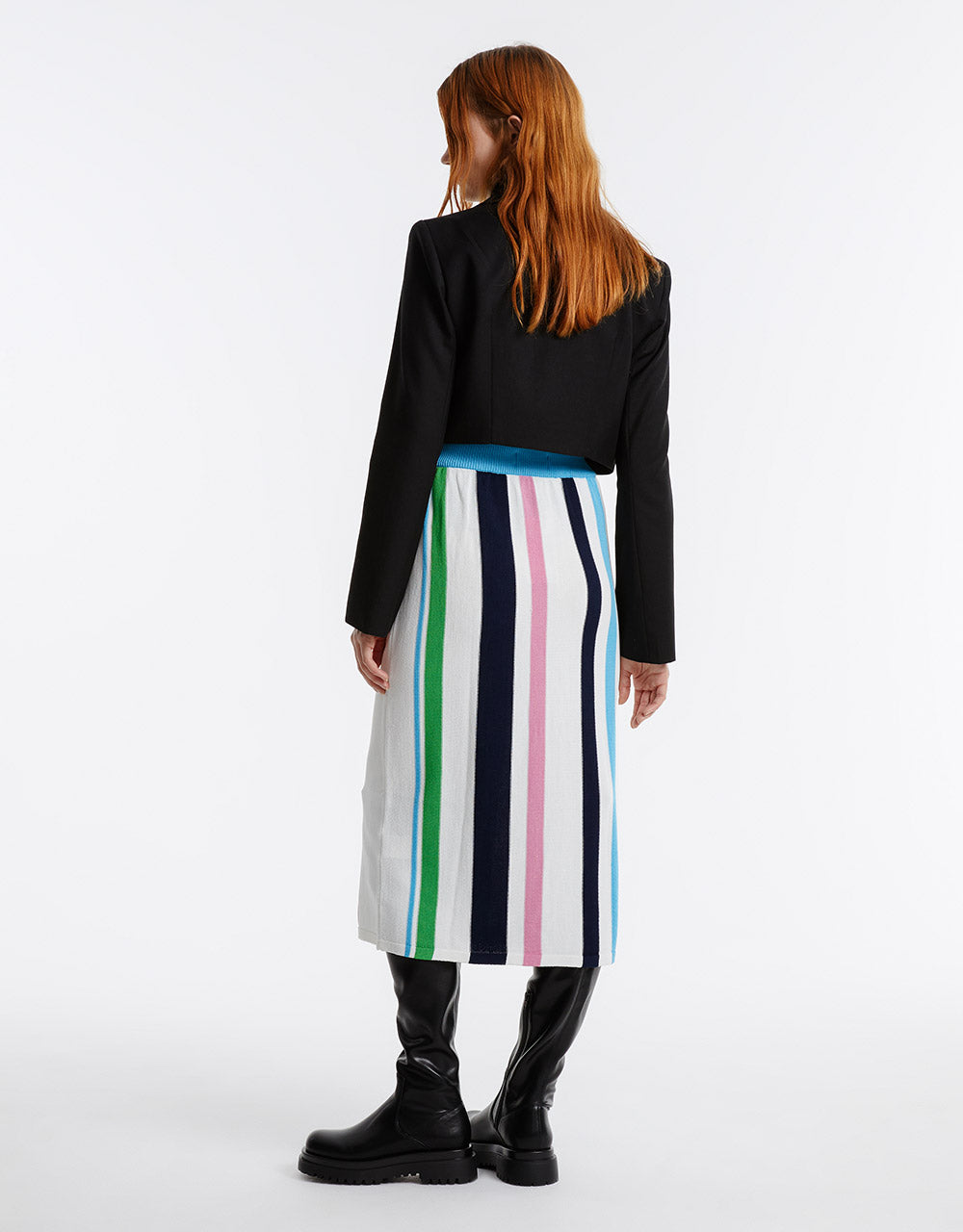 Striped Knit Midi Skirt