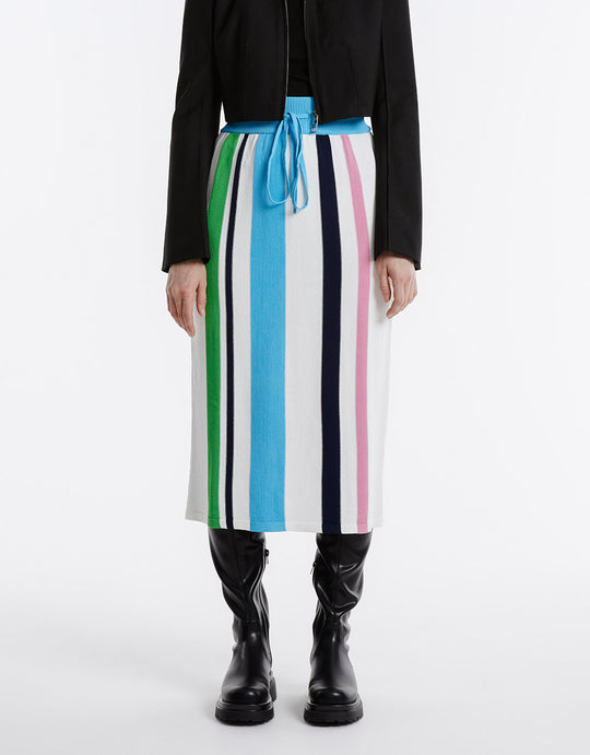 Striped Knit Midi Skirt