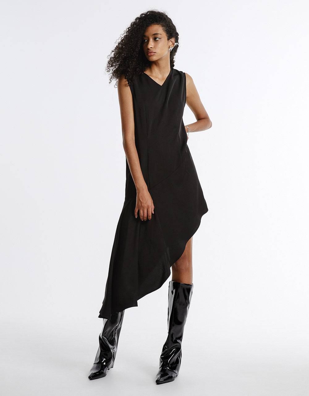 Asymmetrical Hem Sleeveless Dress