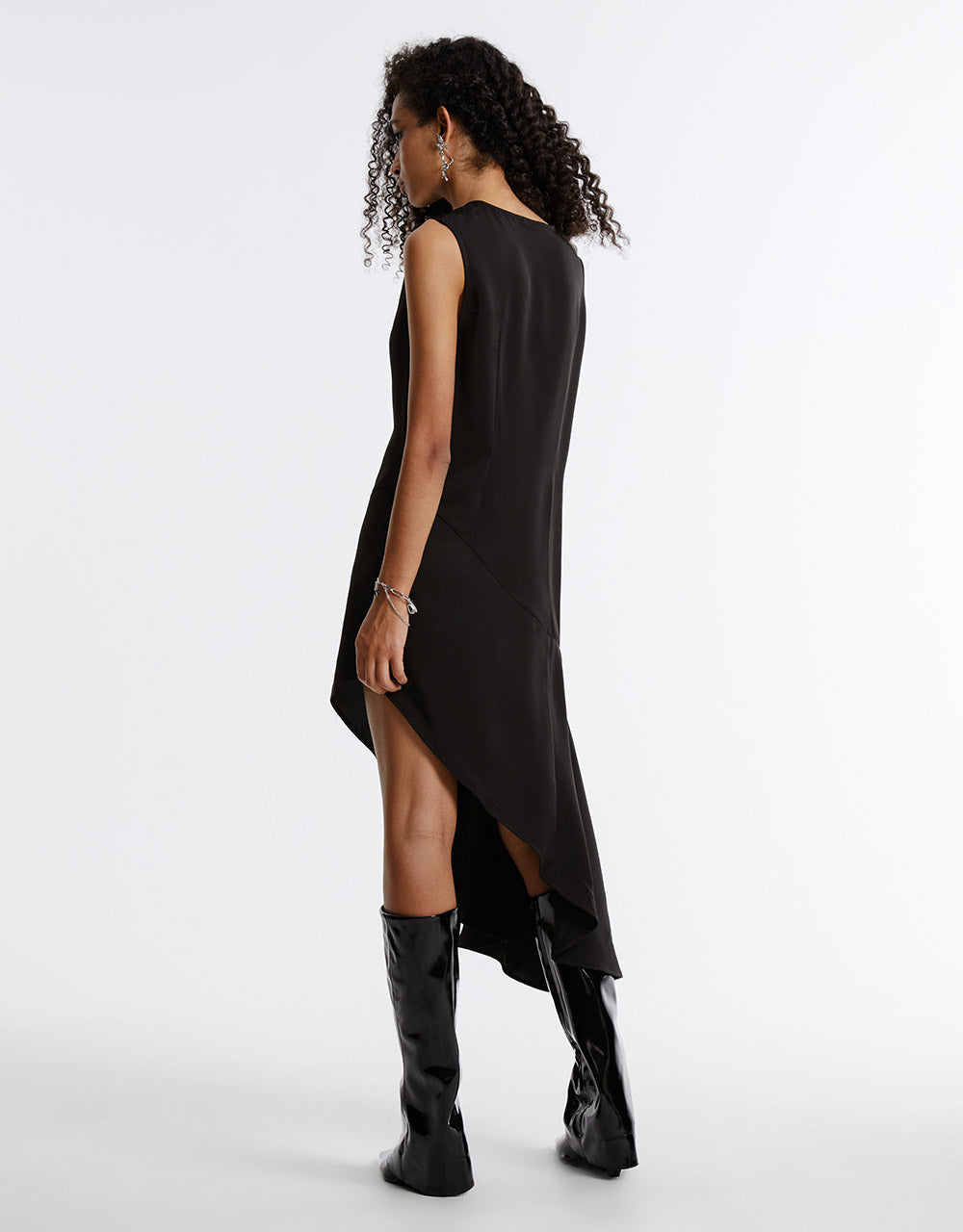 Asymmetrical Hem Sleeveless Dress