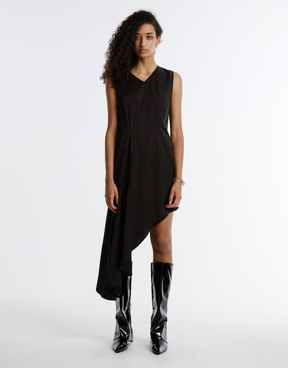Asymmetrical Hem Sleeveless Dress