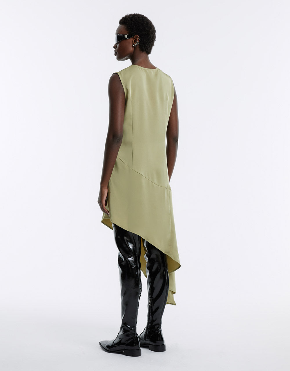 Asymmetrical Hem Sleeveless Dress
