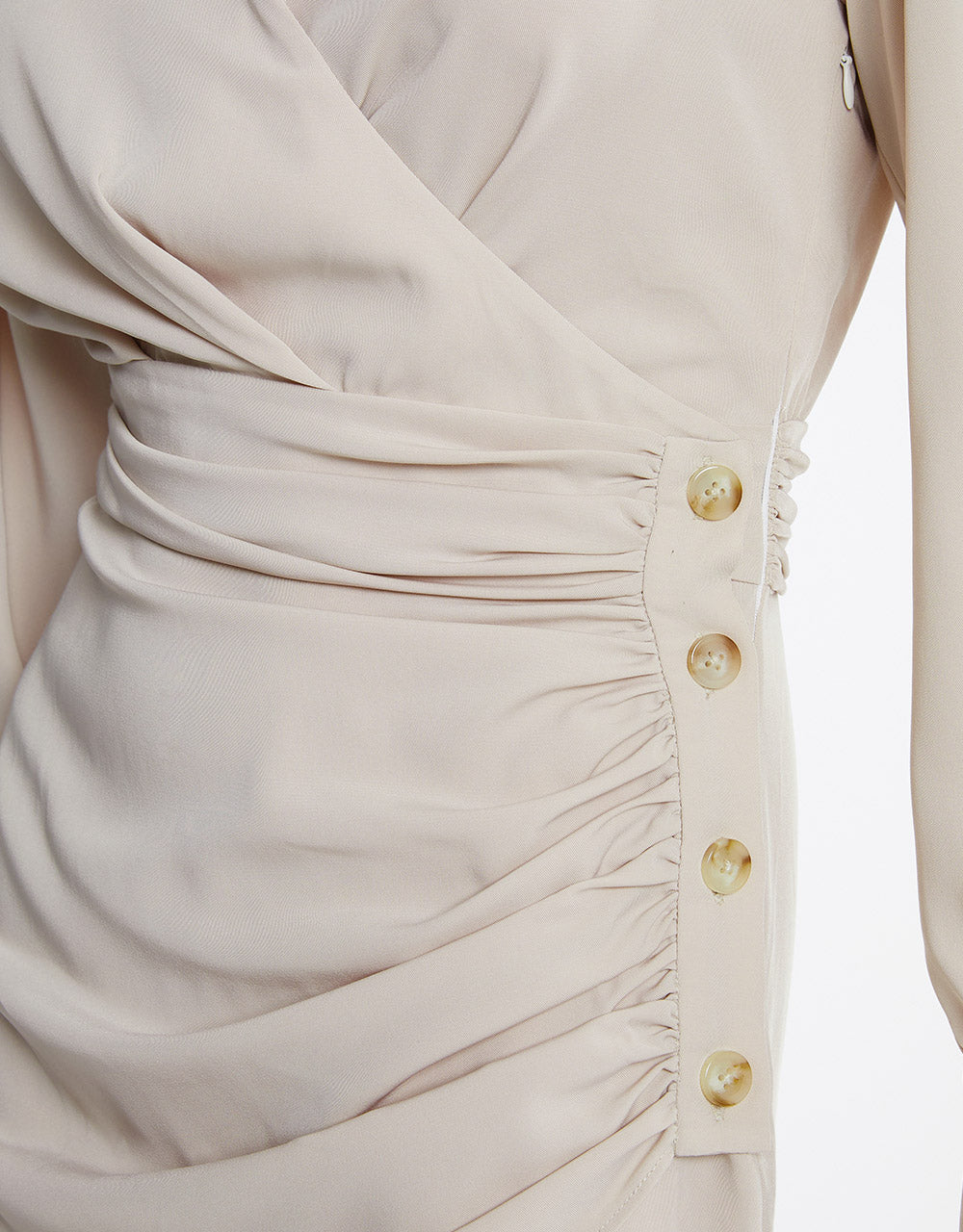 Chiffon Ruched Wrap Dress