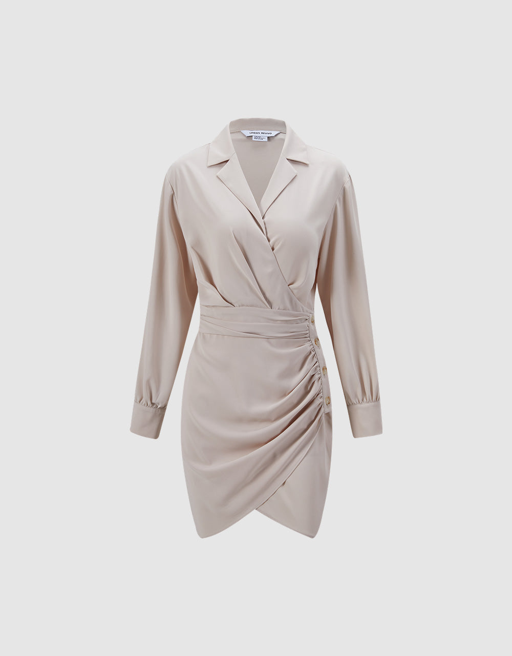 Chiffon Ruched Wrap Dress