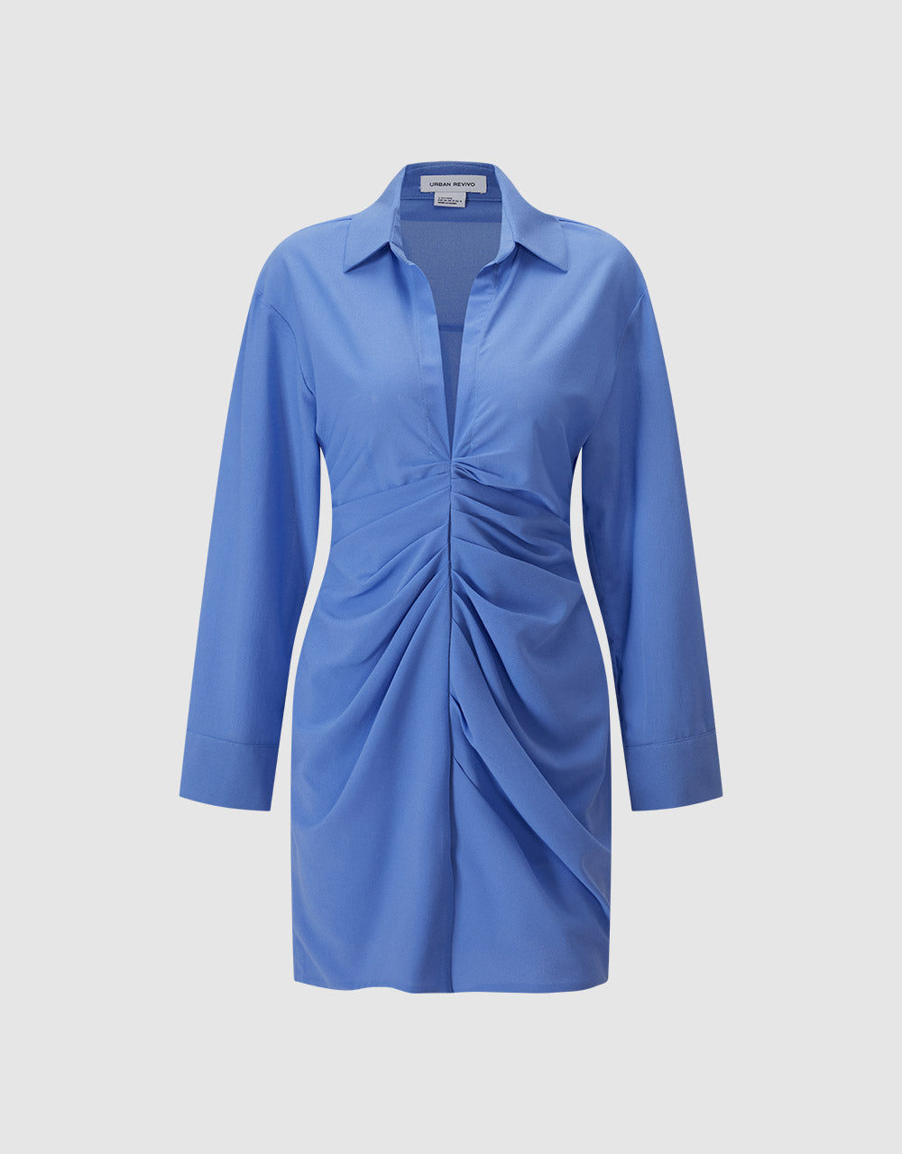 Chiffon Ruched Shirt Dress