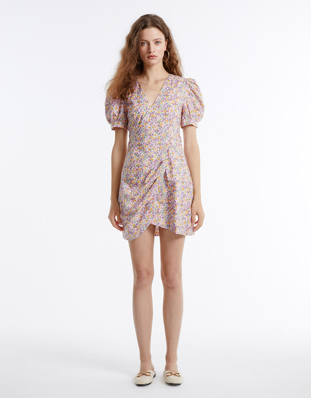 Floral Wrapped Chiffon Dress