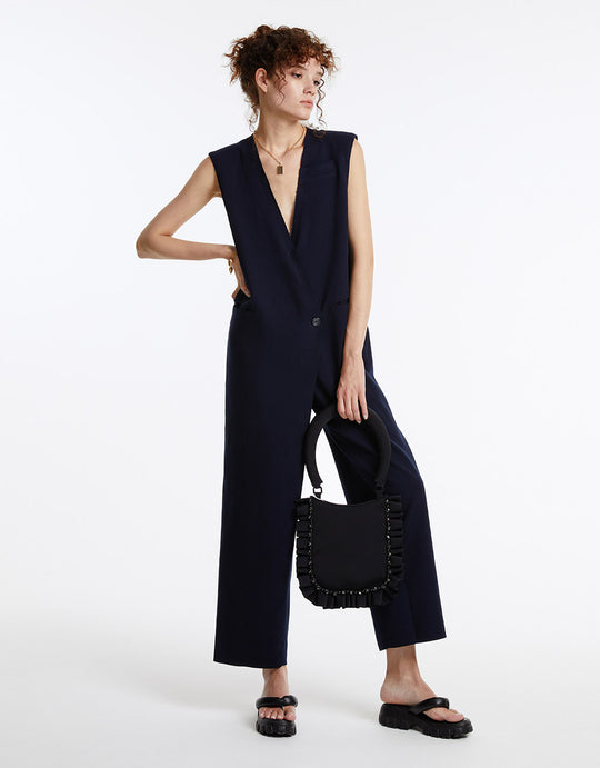 Straight Fit Cropped Jumpsuit