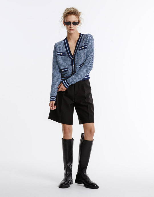 Contrast Trim Cardigan