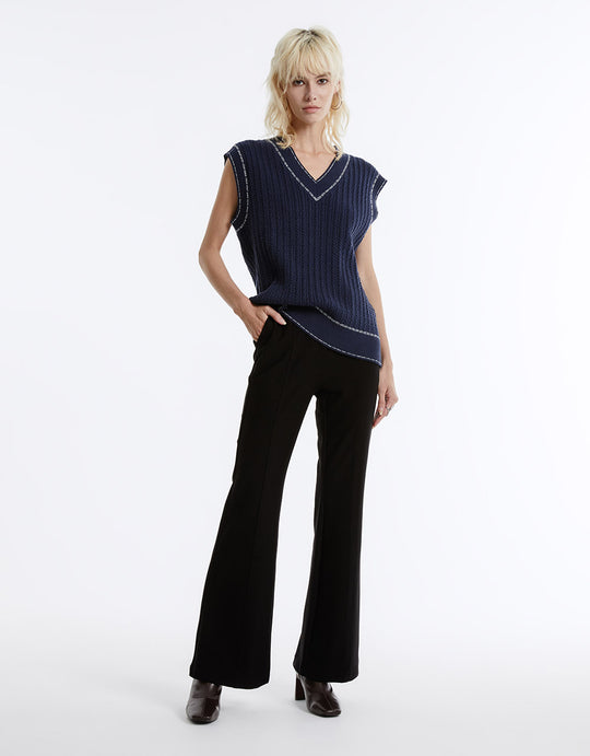 Contrast Trim Sweater Vest