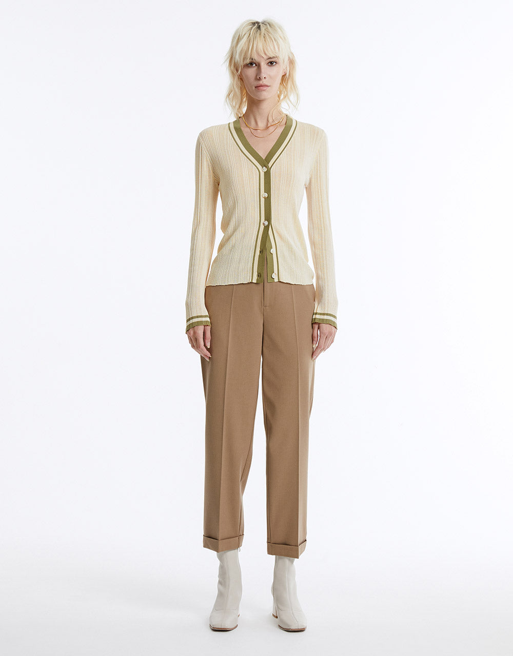 Contrast Trim Cardigan